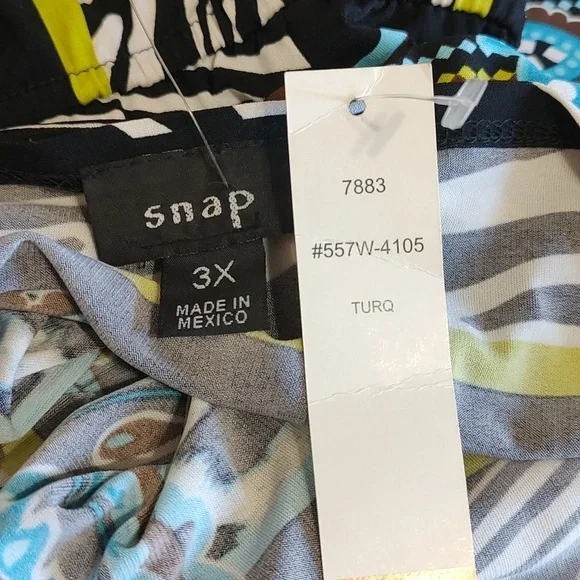 Multi Color Plunge Neckline/Back Dress Size 3X - Picture 4 of 5